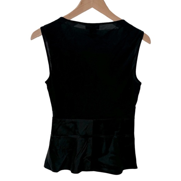 Silk Sleeveless Black Low V Neck Wrap Top - Picture 4 of 9